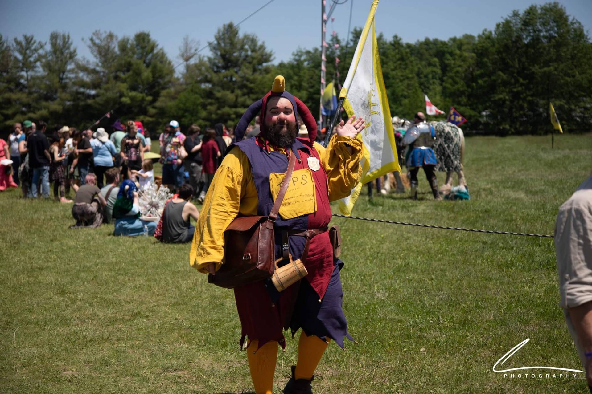 Quibbleflop walking the festival grounds